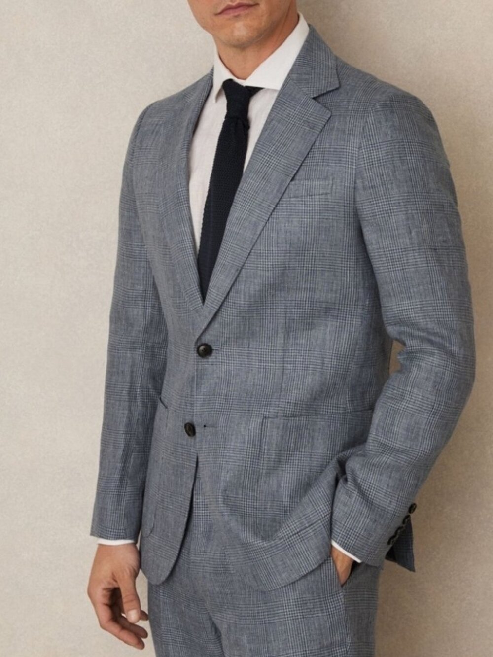 Reiss Linen Grey Blazer